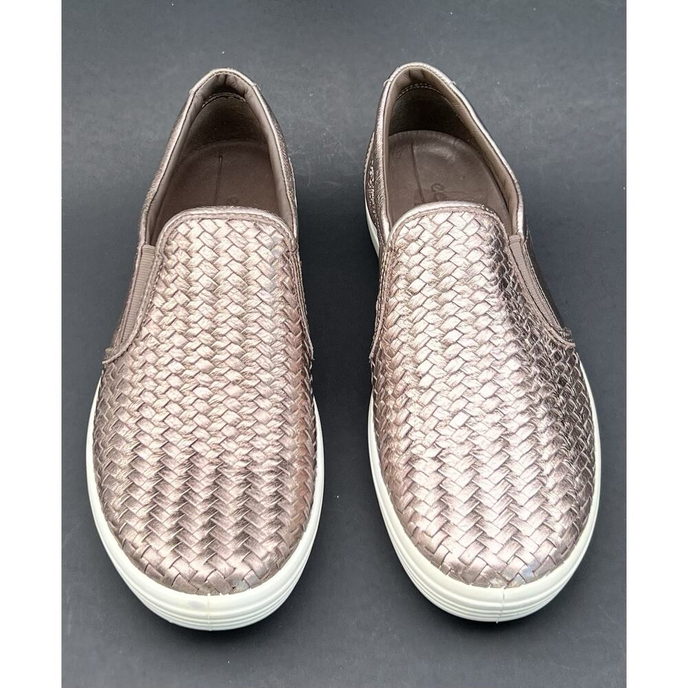 ECCO Soft 7 Slip-On Leather Bronze Sneakers Women's Size 9 US